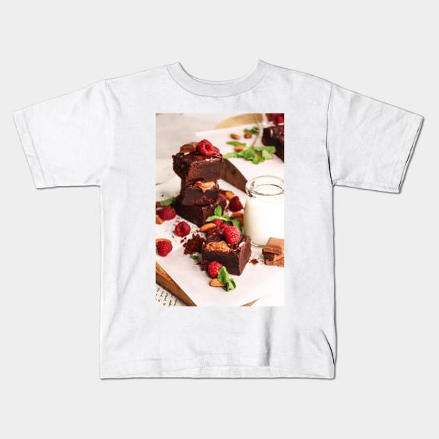 Brownies and Milk Kids T-Shirt by NoMonkeyB